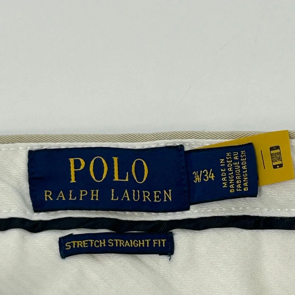 Polo Ralph Lauren Stretch Straight Fit Newport Pants Mens 34x34 Khaki Flat Front